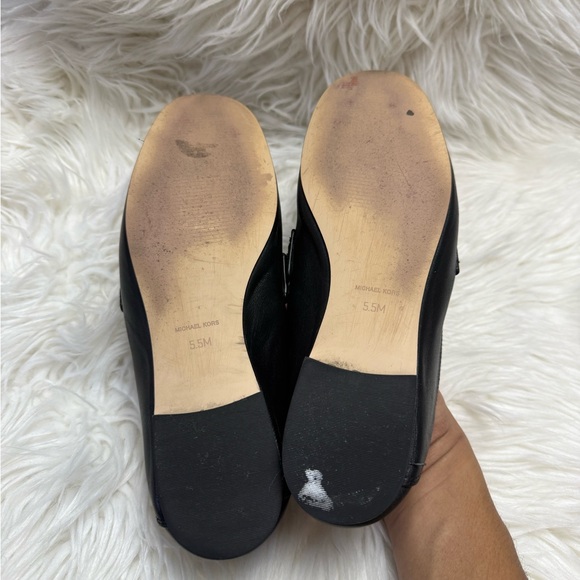 Michael Kors Black Loafers Gold Horsebit Flats Women’s Slip On 5.5 - Picture 5 of 7